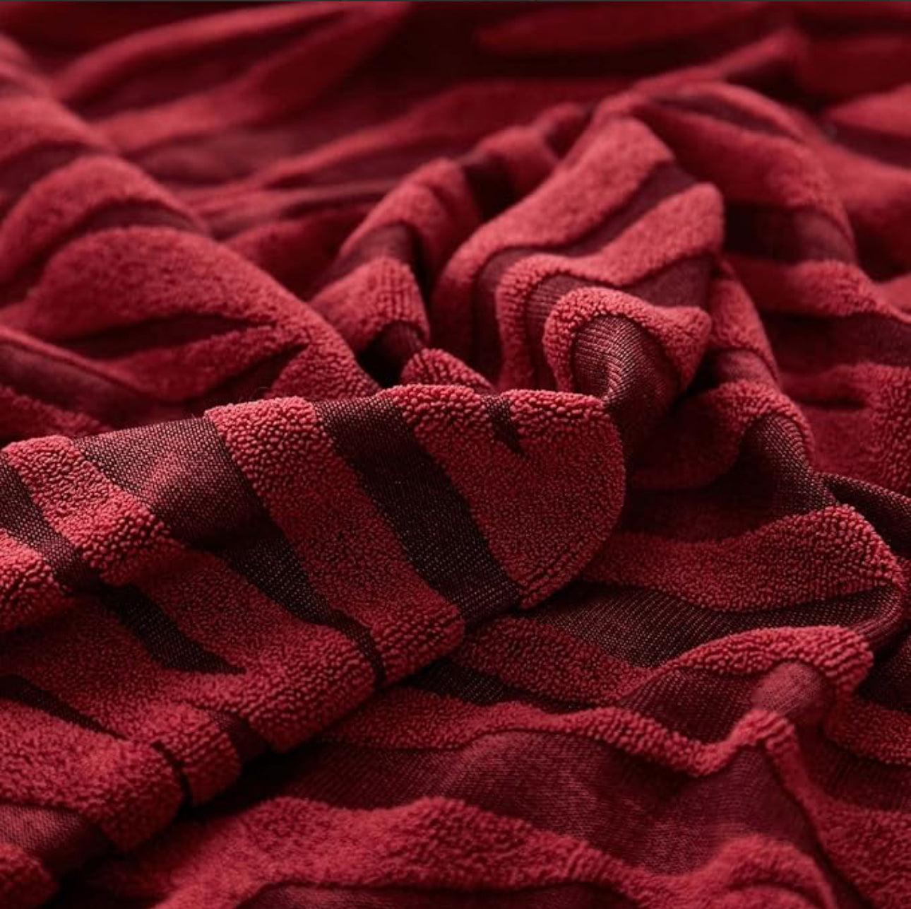 Zebra Style Velvet Sofa Cover Maroon