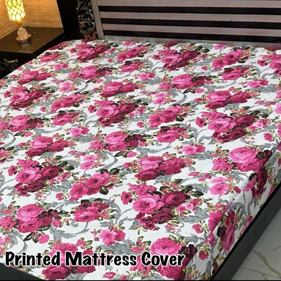 Water Proof Fitted Mattress Cover (Printed)