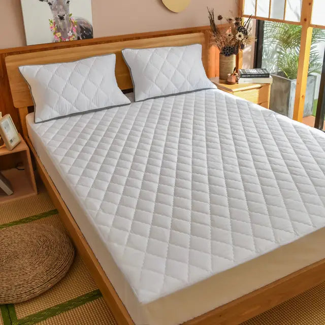 Premium Quilted Waterproof Mattress Cover (White)