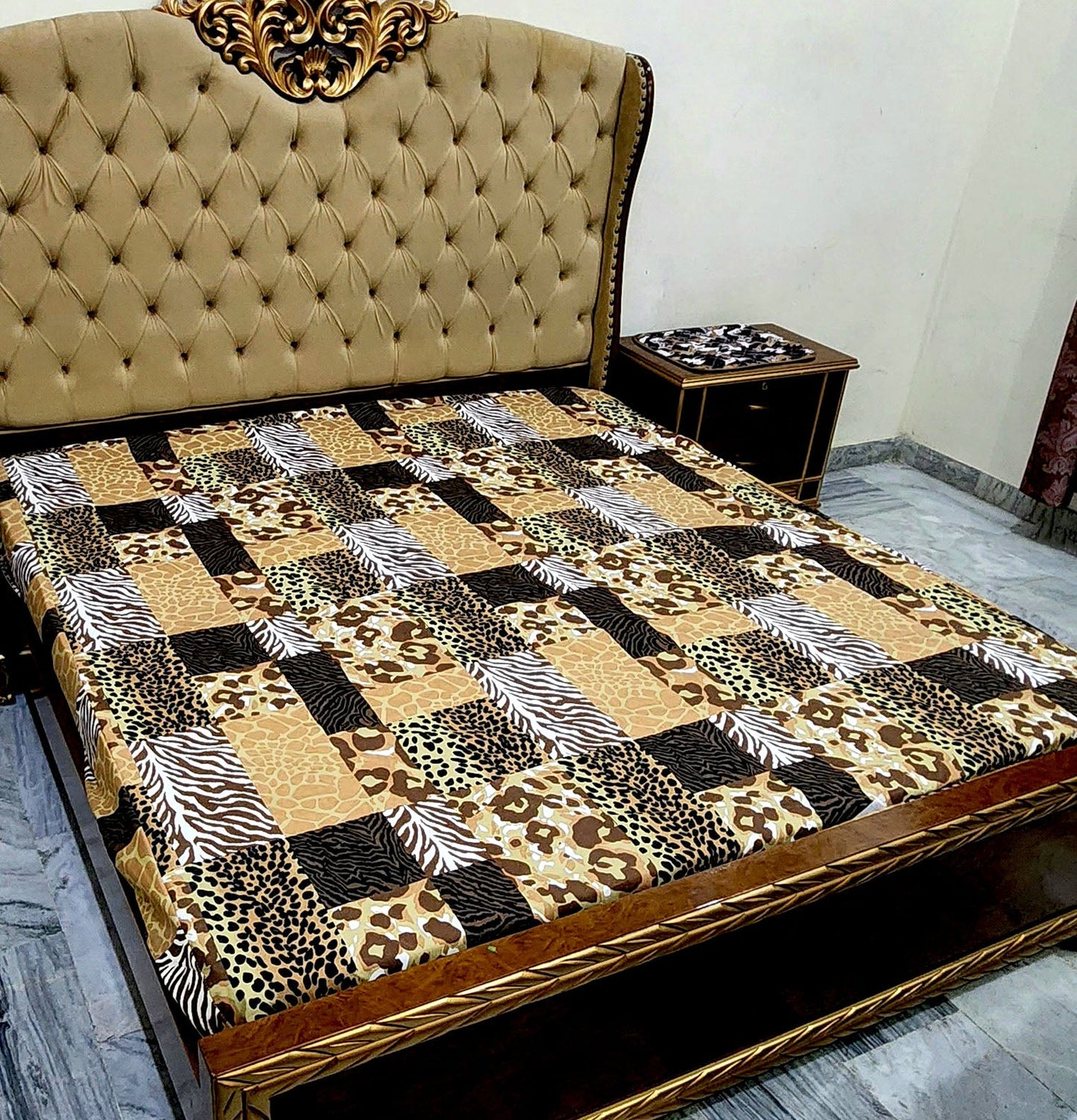 Water Proof Fitted Mattress Cover (Printed)