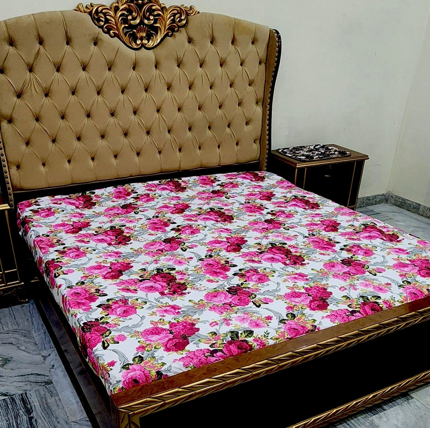 Water Proof Fitted Mattress Cover (Printed)