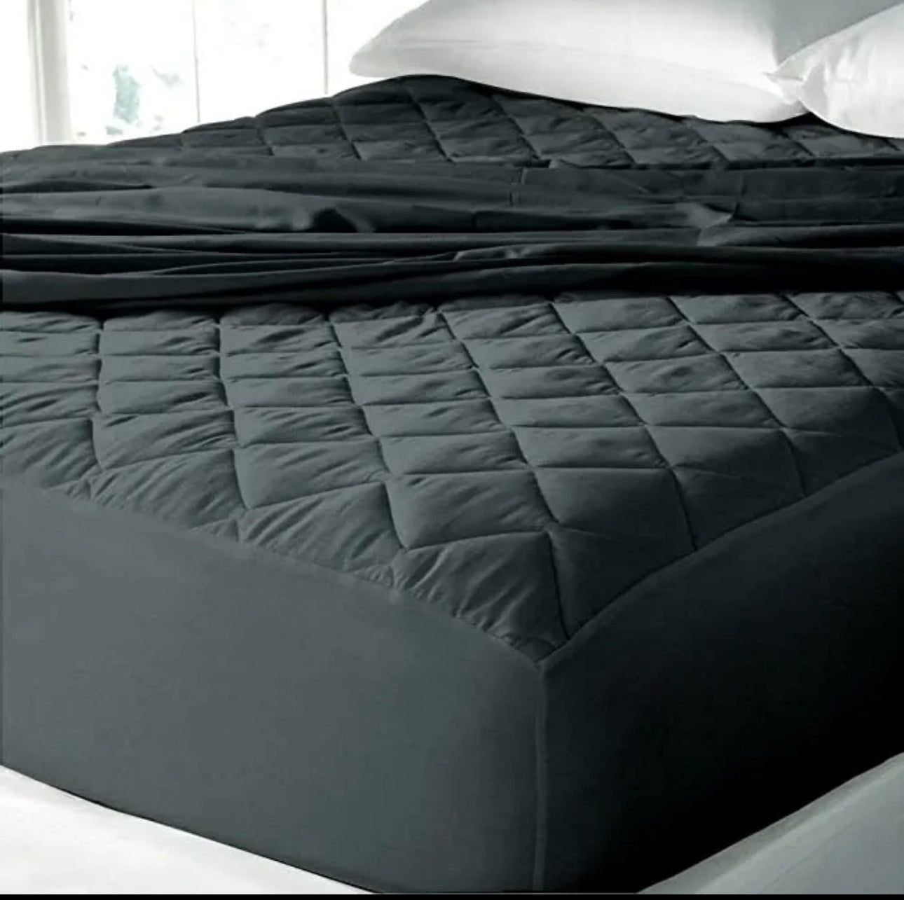 Quilted Waterproof Mattress Protector Fitted Grey