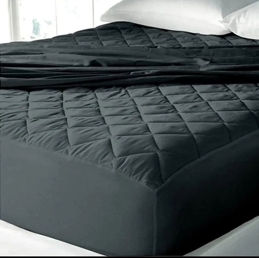 Quilted Waterproof Mattress Protector Fitted Grey