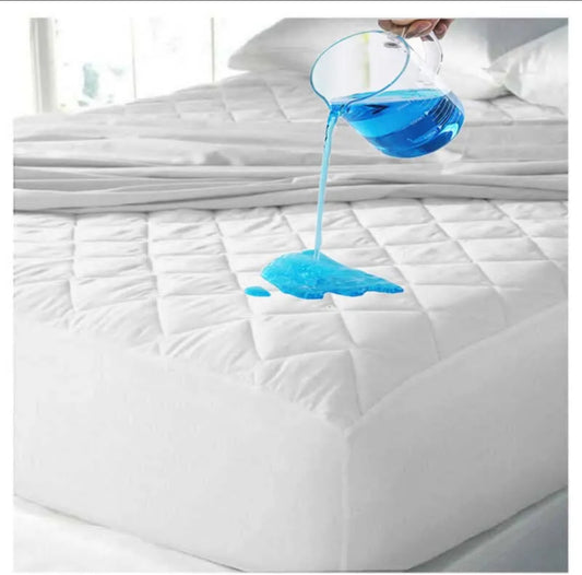 Premium Quilted Waterproof Mattress Cover (White)